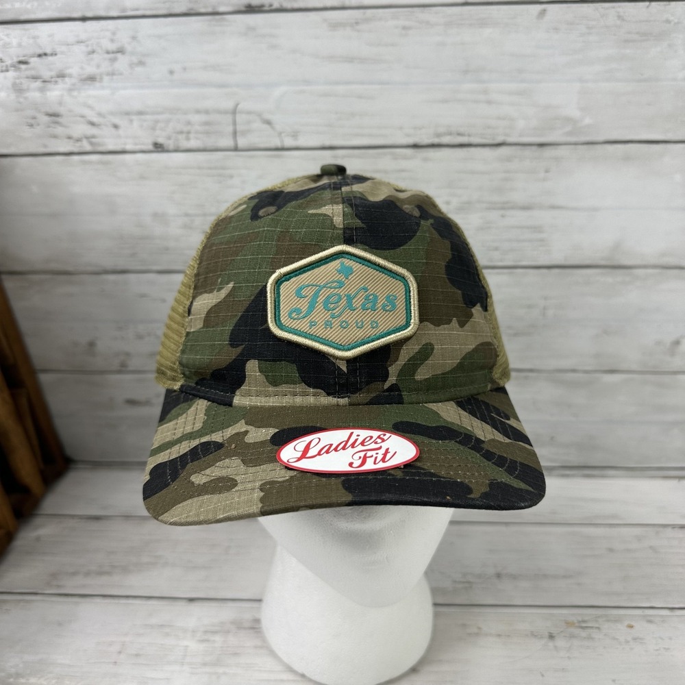 Texas Proud Womens Snapback Trucker Camo Hat TX NWT